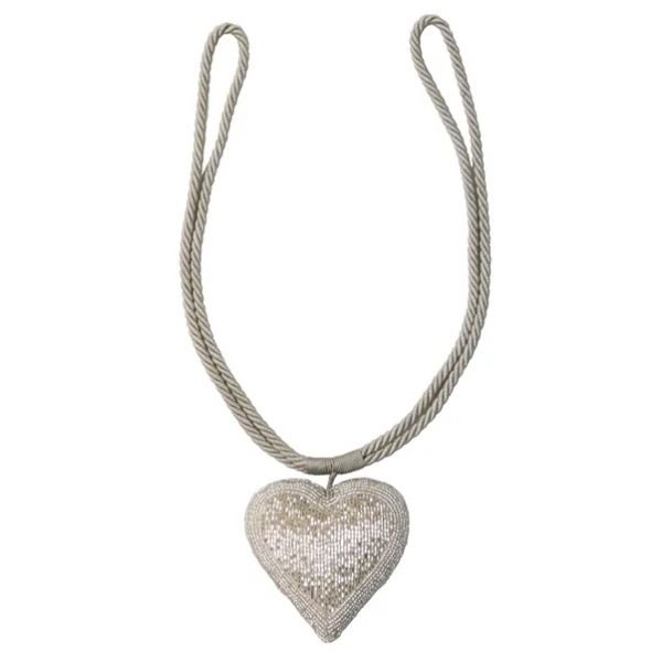 Beaded Heart Tieback
