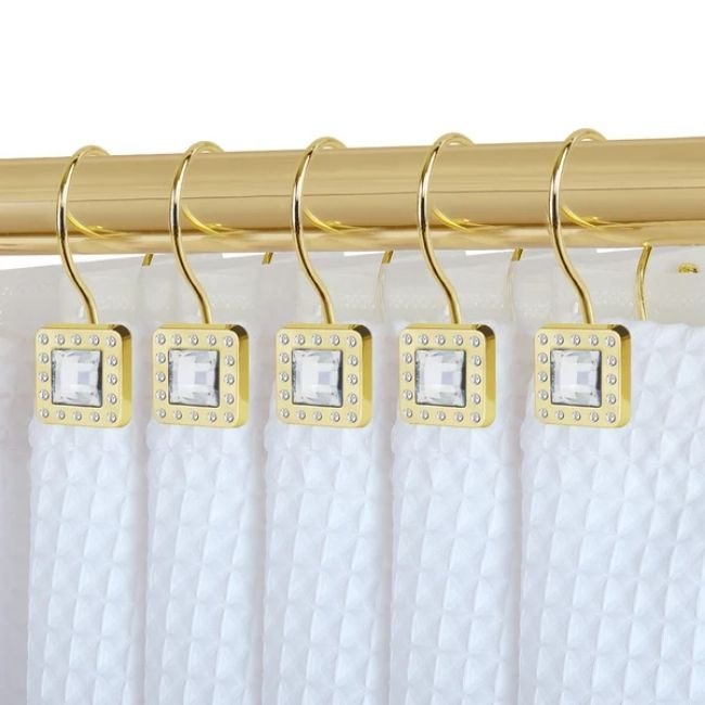 Crystal curtain hooks in luxury room