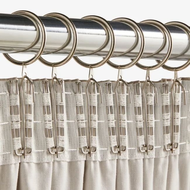 Curtain hooks with floral vintage detail