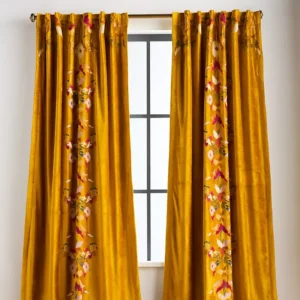 Fiori Velvet Floral Blackout Curtain