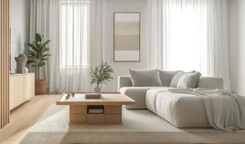 Minimalist Solid Border Curtain Style