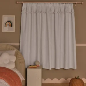 Natural Frill Pencil Pleat Blackout Curtains