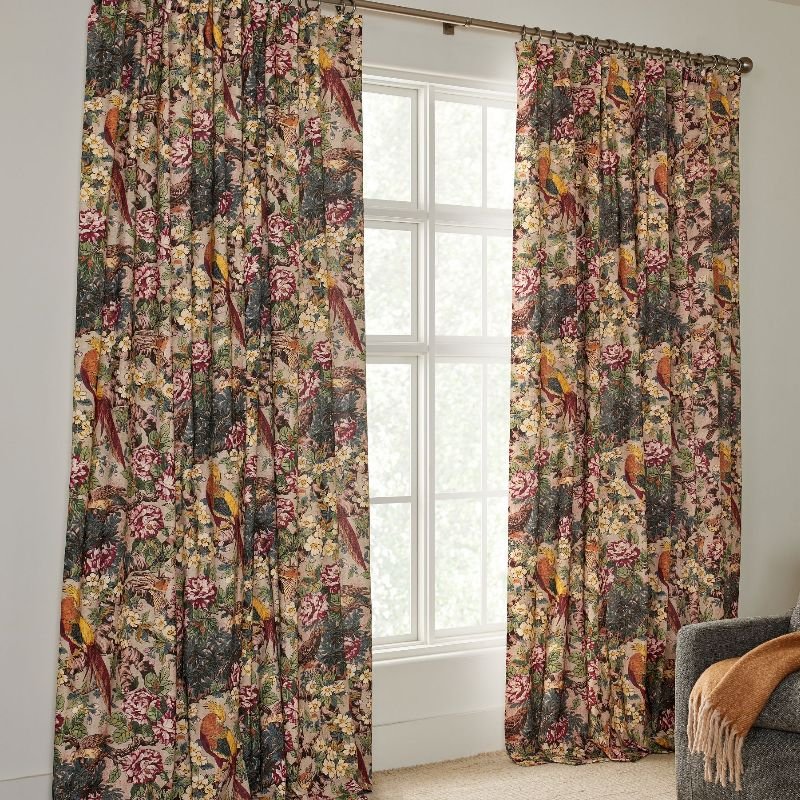 Pheasant Floral Blackout Curtain