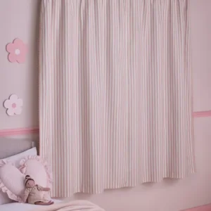 Pink Stripe Pencil Pleat Blackout Curtains