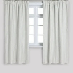 Sage Stripe Pencil Pleat Blackout Curtains