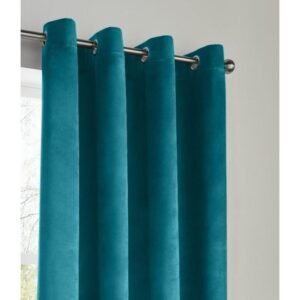 Velvet Look Eyelet Ring Top Blackout Curtains