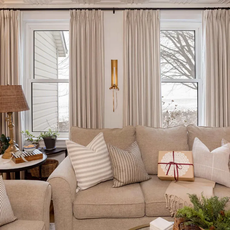 Alfred Stripe Linen Custom Curtain