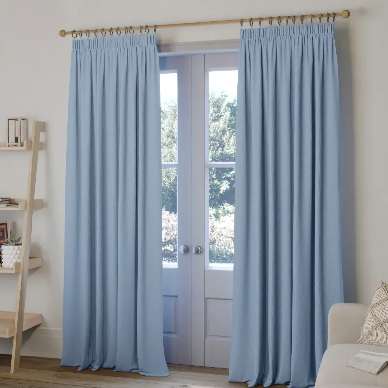 Brushed Pencil Pleat Blackout Thermal Curtains