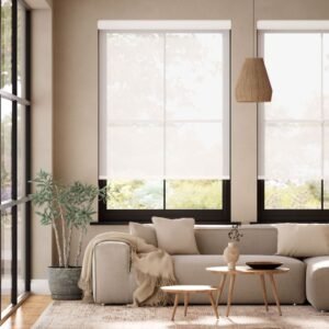 DELICATE Frost White Voile Roller Blinds