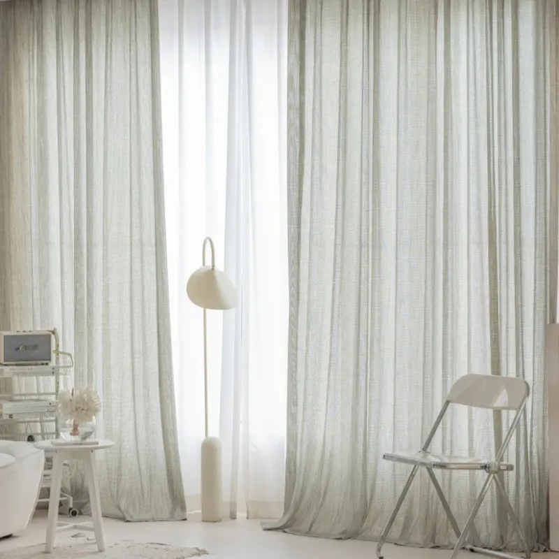 Luxury Green Mountain Mist Net Curtains