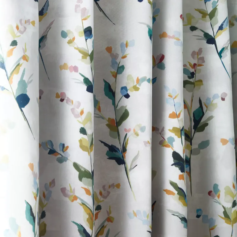 Luxury Wildflower Sprigs Print Pair Blackout Curtain