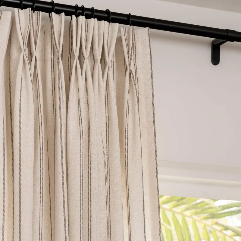 Minimalist Striped Linen Curtain
