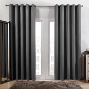 Plain Blackout Thermal Eyelet Curtains