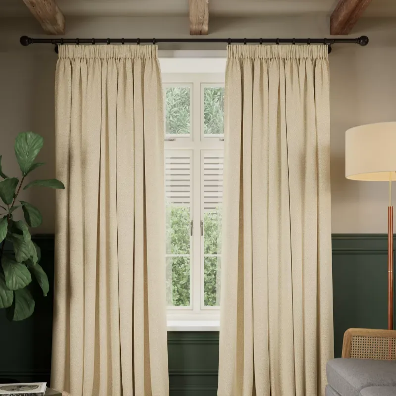 Rustic Basketweave Pair Blackout Curtain