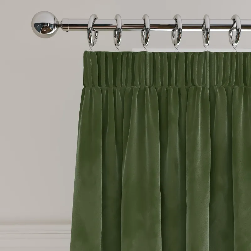 Velvet Pencil Pleat Curtains