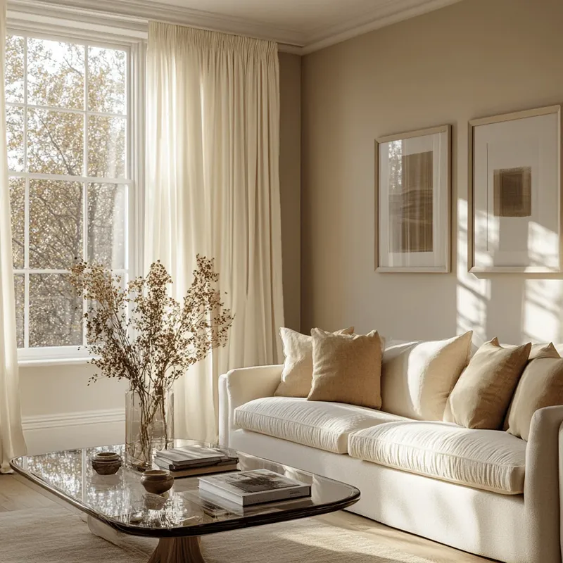 Cream Pencil Pleat Linen Curtain