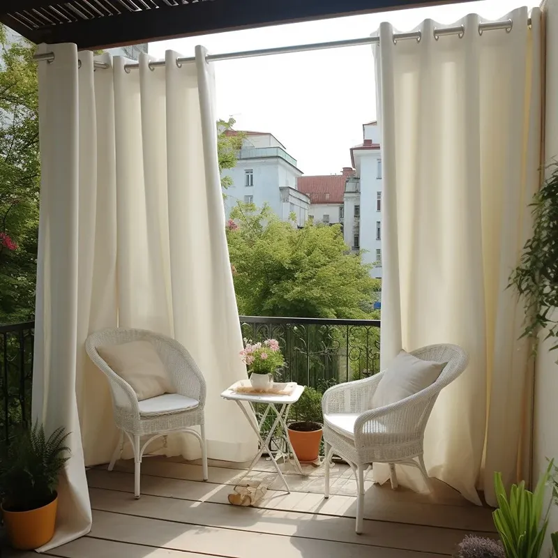 Custom White Outdoor Patio Curtains