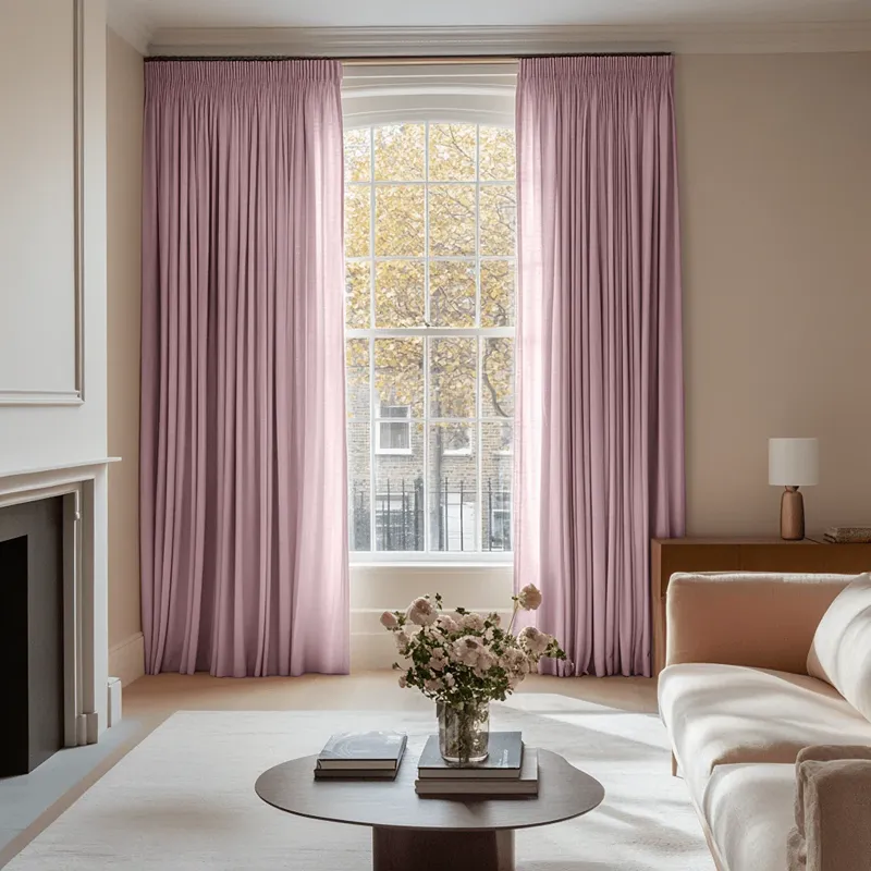 Dusty Rose Pencil Pleat Curtain
