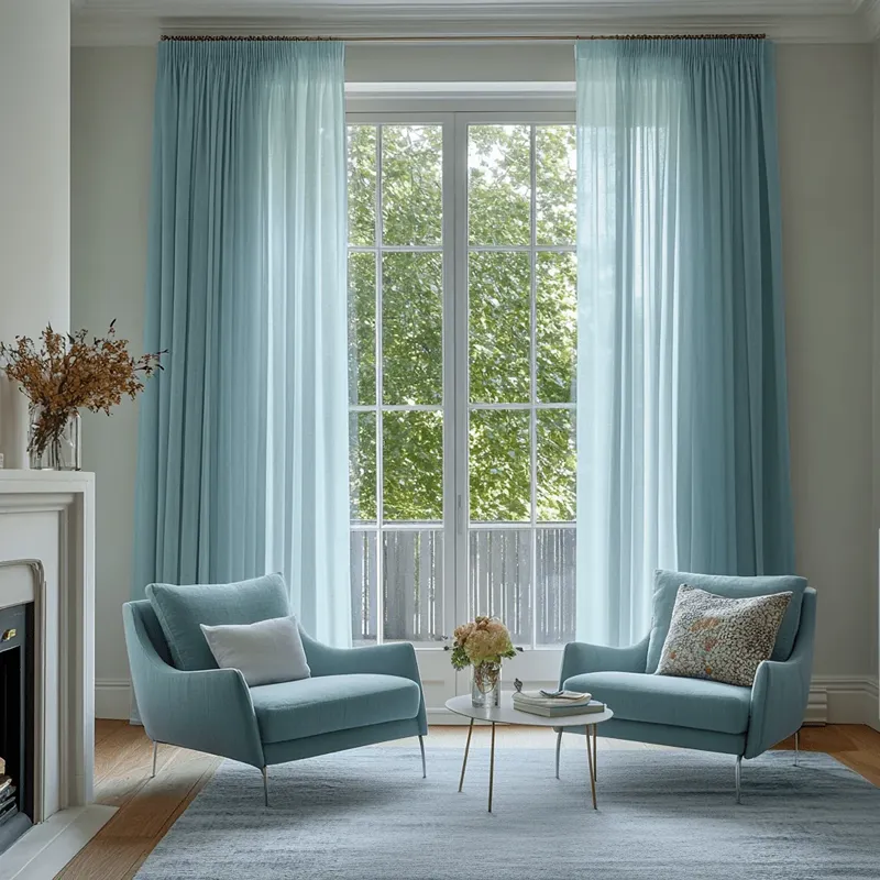 Light Blue Blackout Curtain