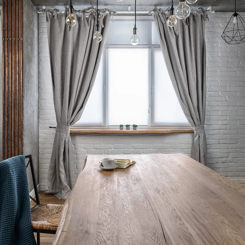 Linen Top Tie Curtain