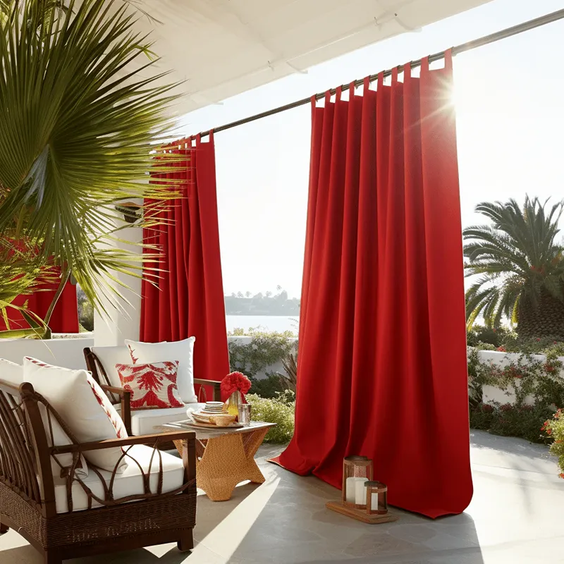 Red Outdoor Curtain For Sun Protection