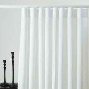 Wavefold White Linen Curtain