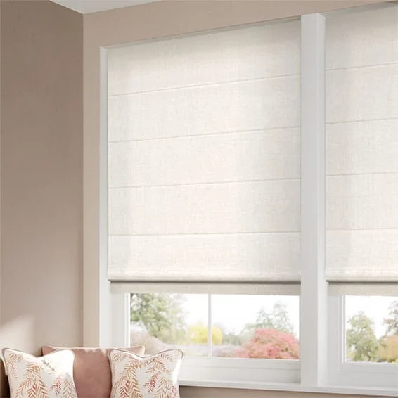 Bijou Linen Alabaster Roman Blind