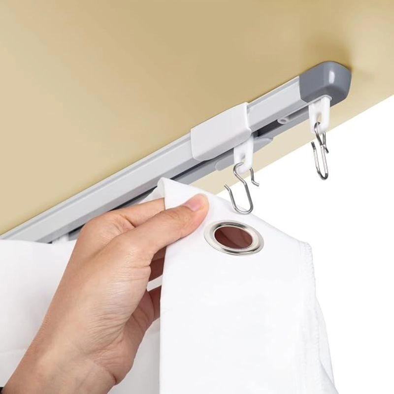 Durable curtain hooks attached to elegant curtains