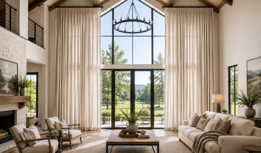 Floor-to-Ceiling Curtains for Spacious Interiors 