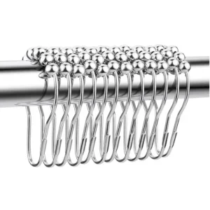 12 Chrome Plated Easy Glide Shower Curtain Rings