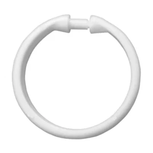 12 White Round Shower Curtain Rings