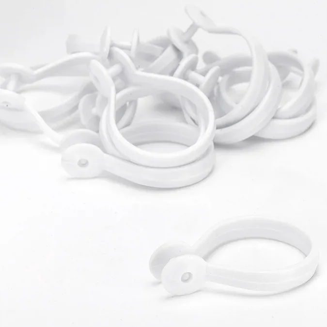 Croydex White Button Shower Curtain Rings