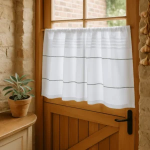 Culcheth White Linen Cafe Curtain