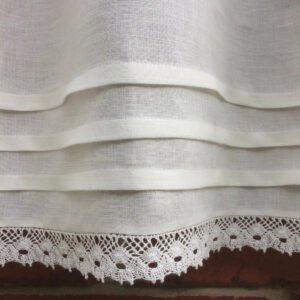 Lowton Cream Linen Lace Cafe Curtain