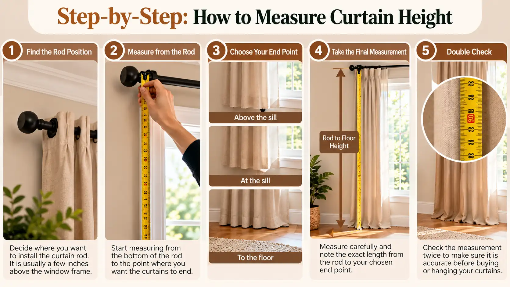 Step-by-Step How to Measure Curtain Height
