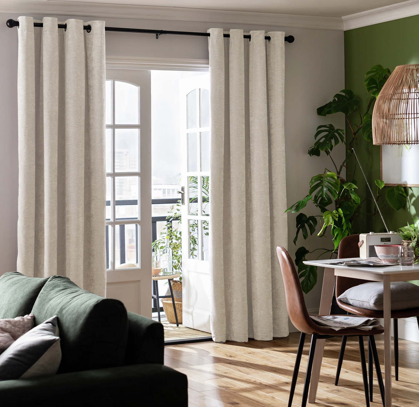 Thermal Chenille Blackout Eyelet Curtains