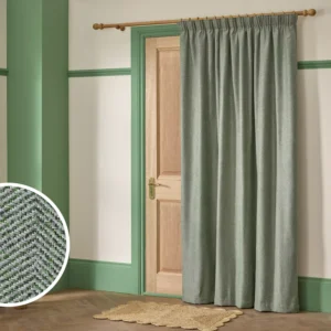 Thermal Herringbone Pencil Pleat Door Curtain